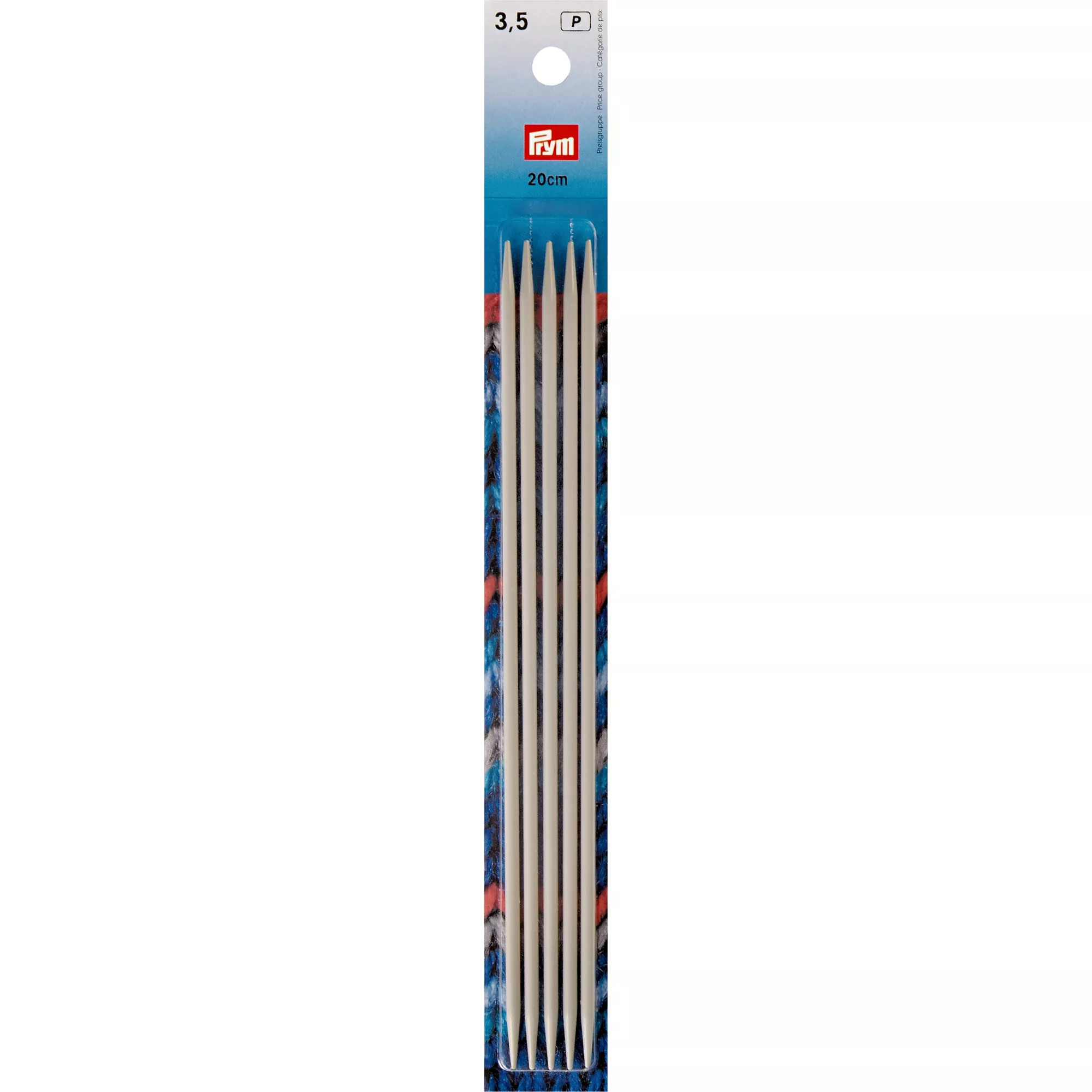 Double-pointed knitting needles, 20cm, 3.50mm, pearl grey