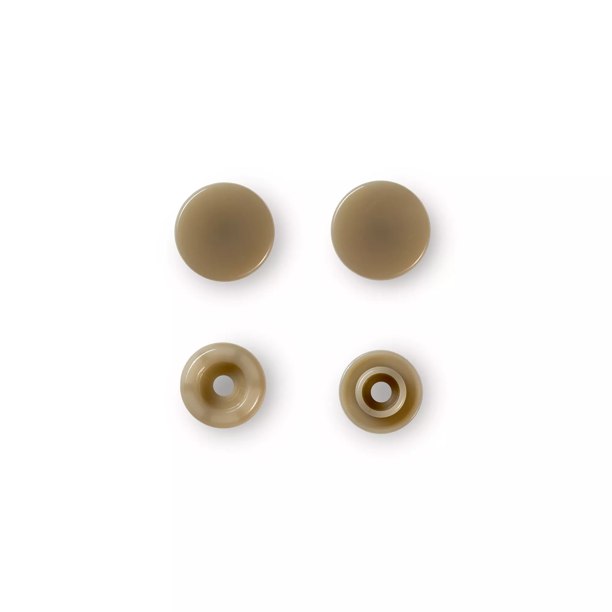 Non-sew press fasteners, Colour Snaps, round, 12.4mm, champagne