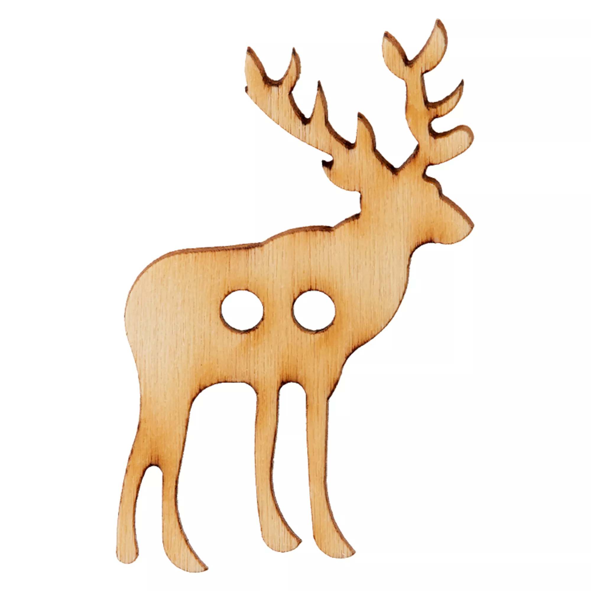 Wood button 2-holes, Deer