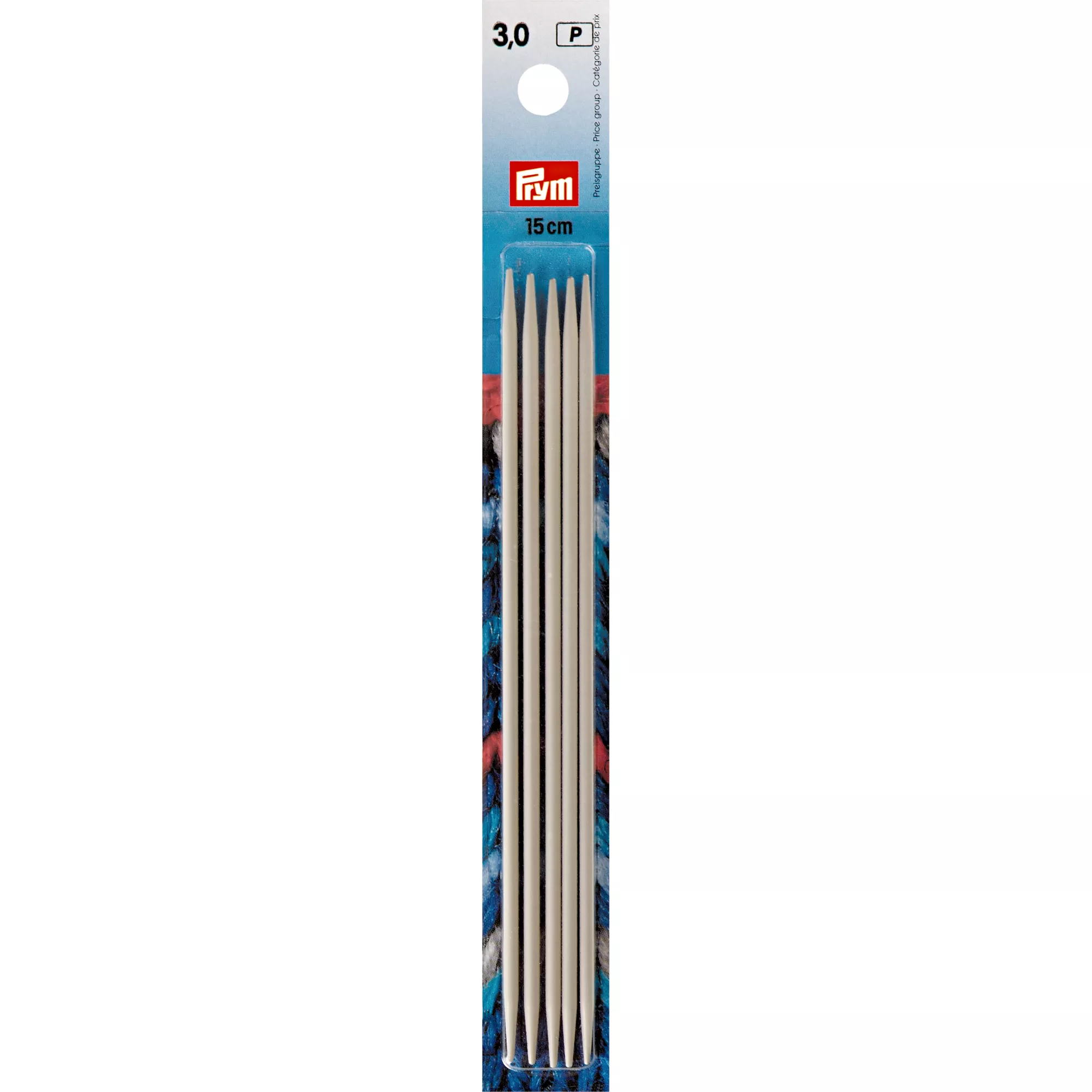 Strumpfstricknadeln, 15cm, 3,00mm, perlgrau