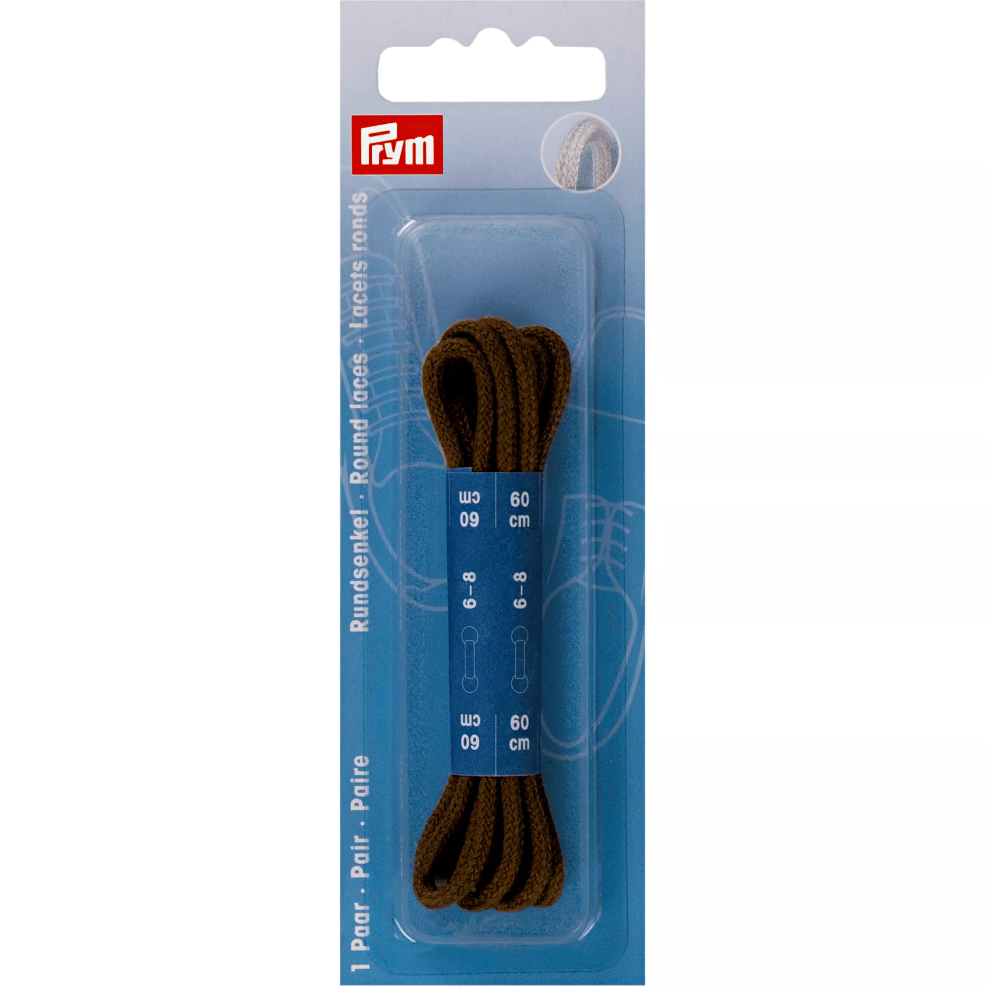 Round laces 3mm x 60cm, brown