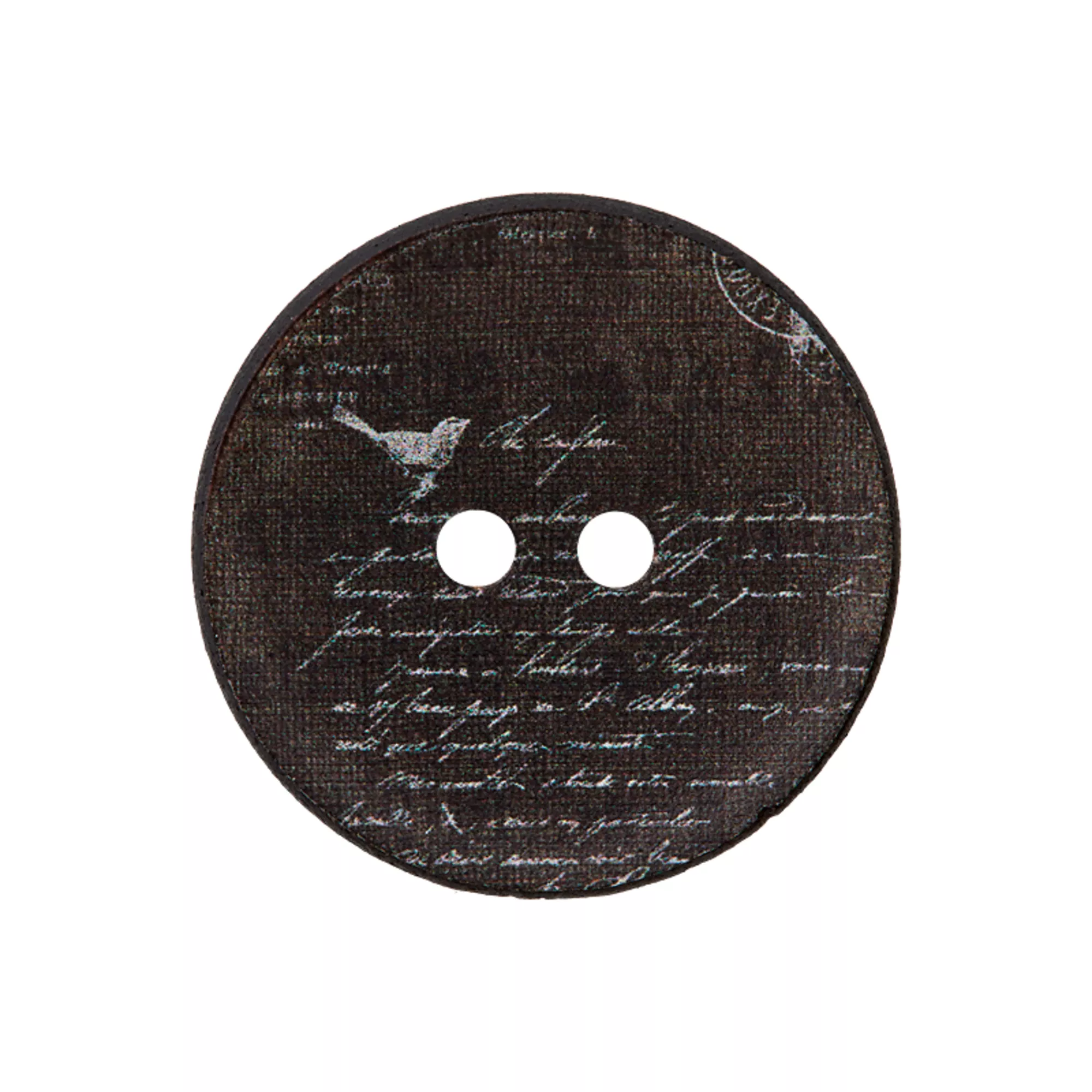 Leather button 2-holes, recycled