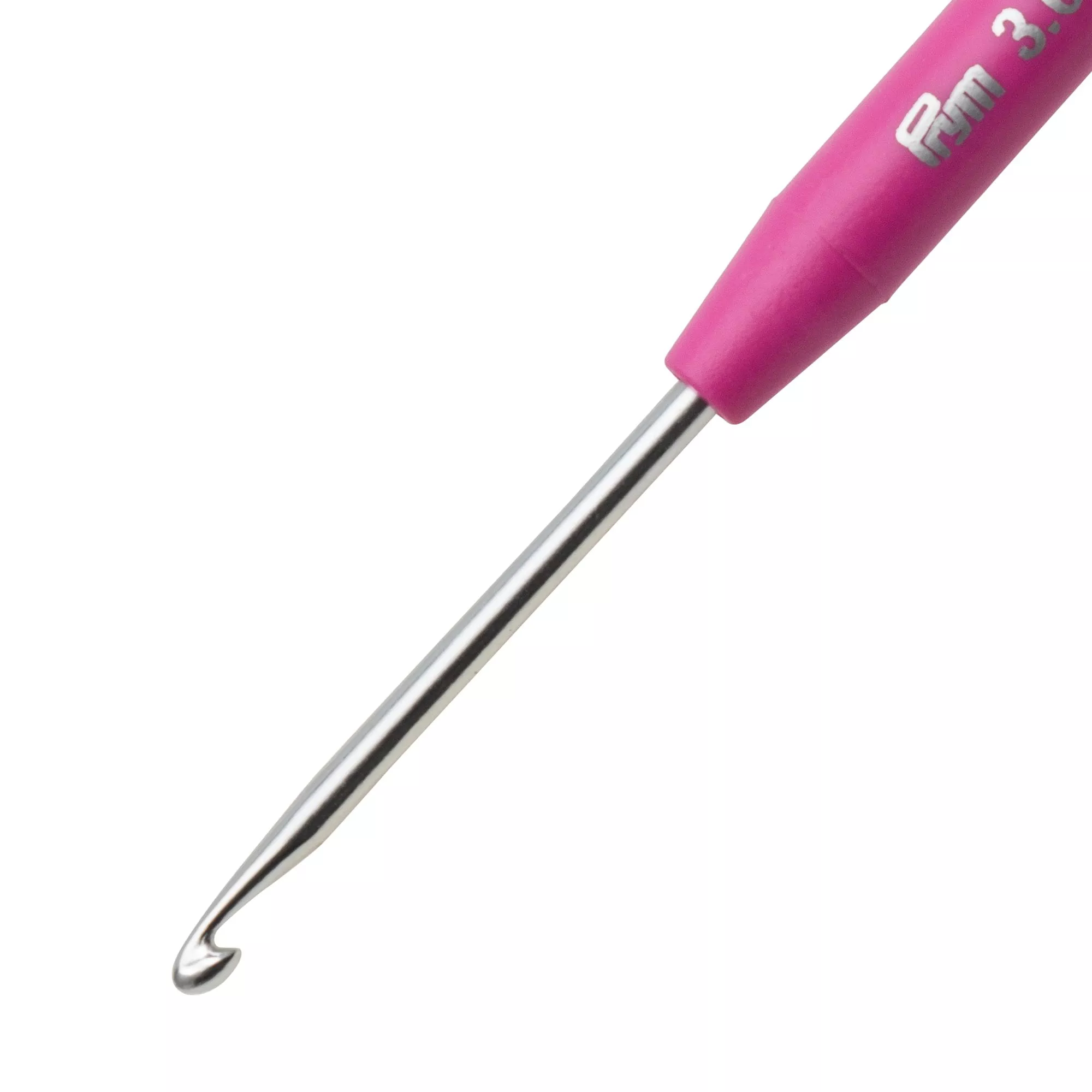Soft-grip wool crochet hook, 14cm, 3.00mm, silver-coloured