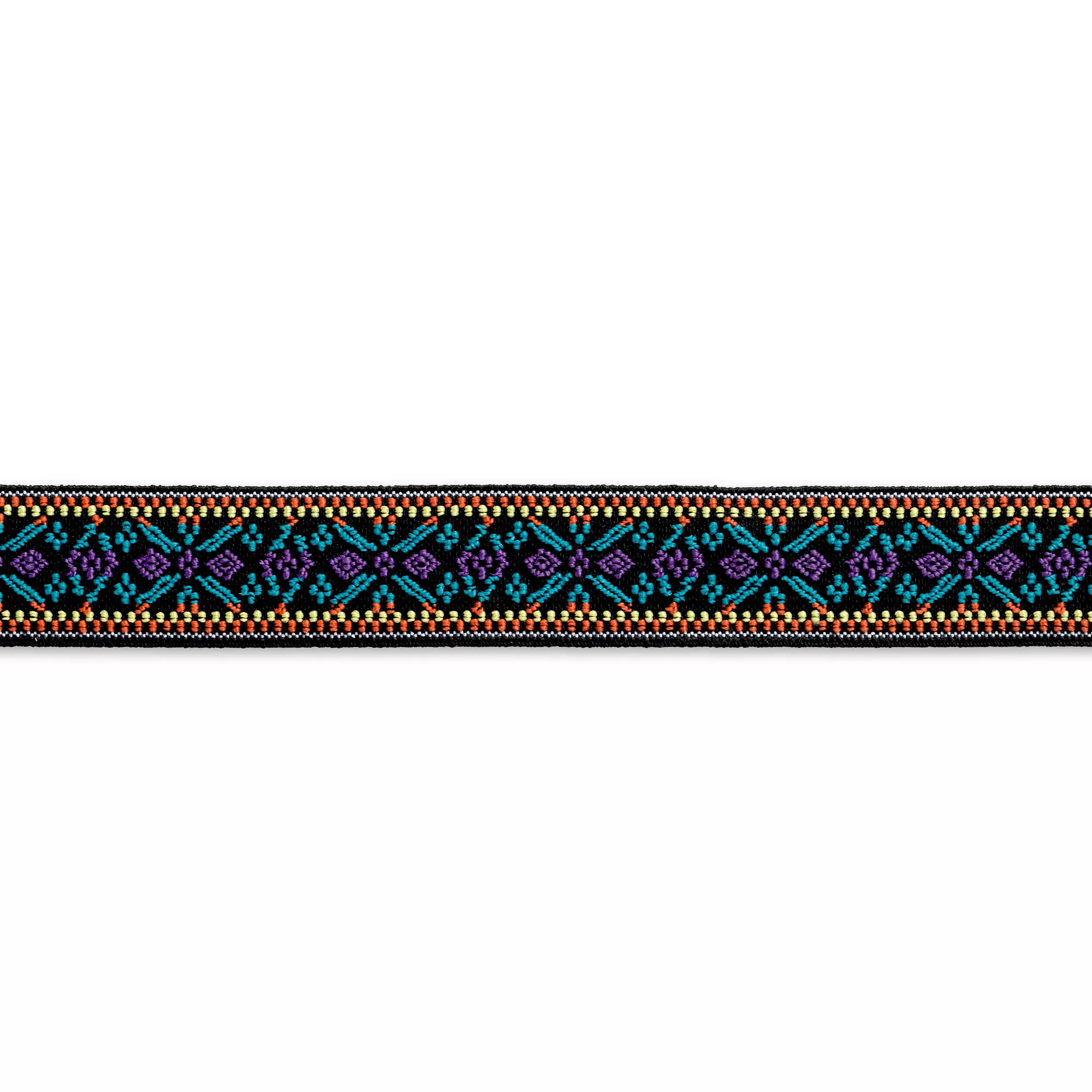 Color elastic, 25mm, flower purple/turquoise