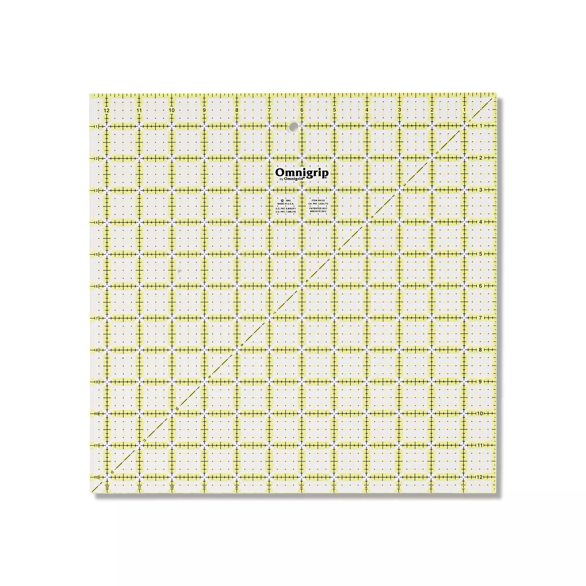 Omnigrip non-slip ruler, 12.5x12.5inch